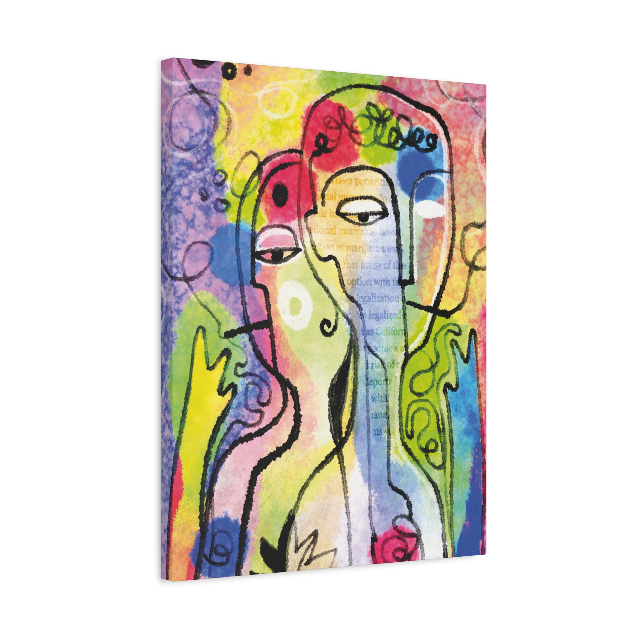 Abstract Colorful Faces Matte Canvas Wall Art — Stretched 1.25" - Image 30