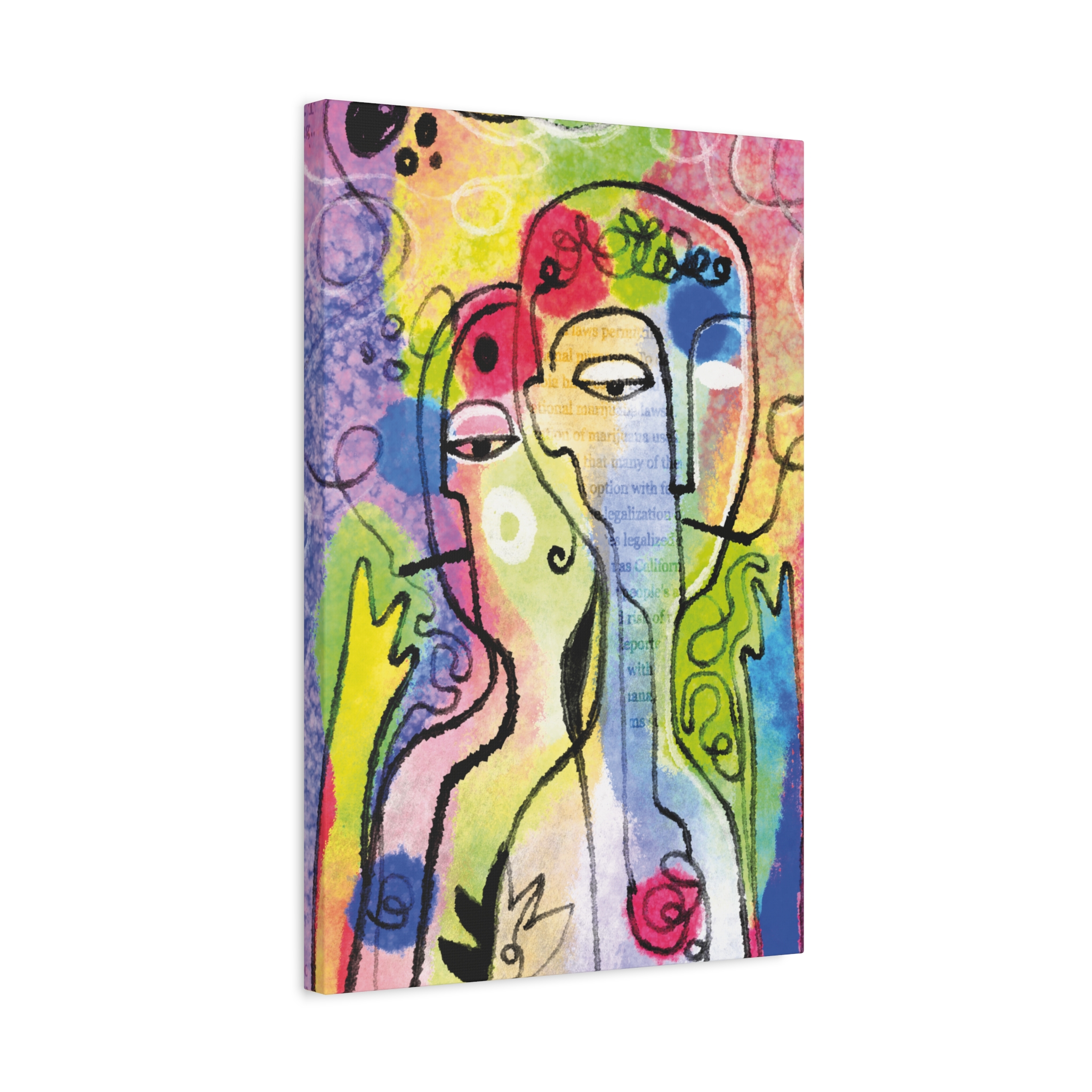 Abstract Colorful Faces Matte Canvas Wall Art — Stretched 1.25" - Image 26