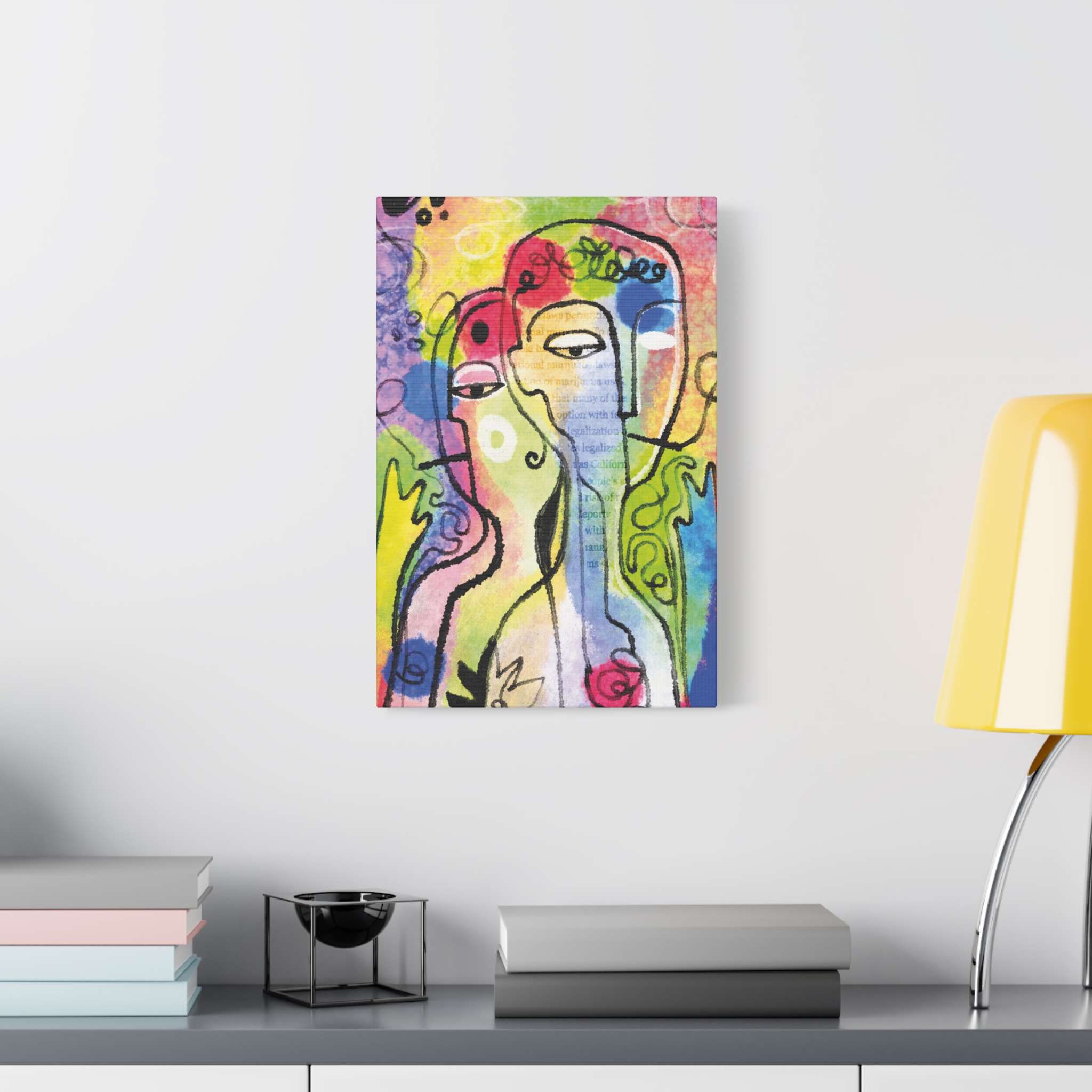 Abstract Colorful Faces Matte Canvas Wall Art — Stretched 1.25" - Image 19